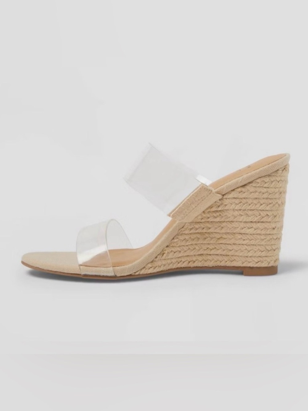 a new day Clear Double Band Espadrille Wedge - Tan